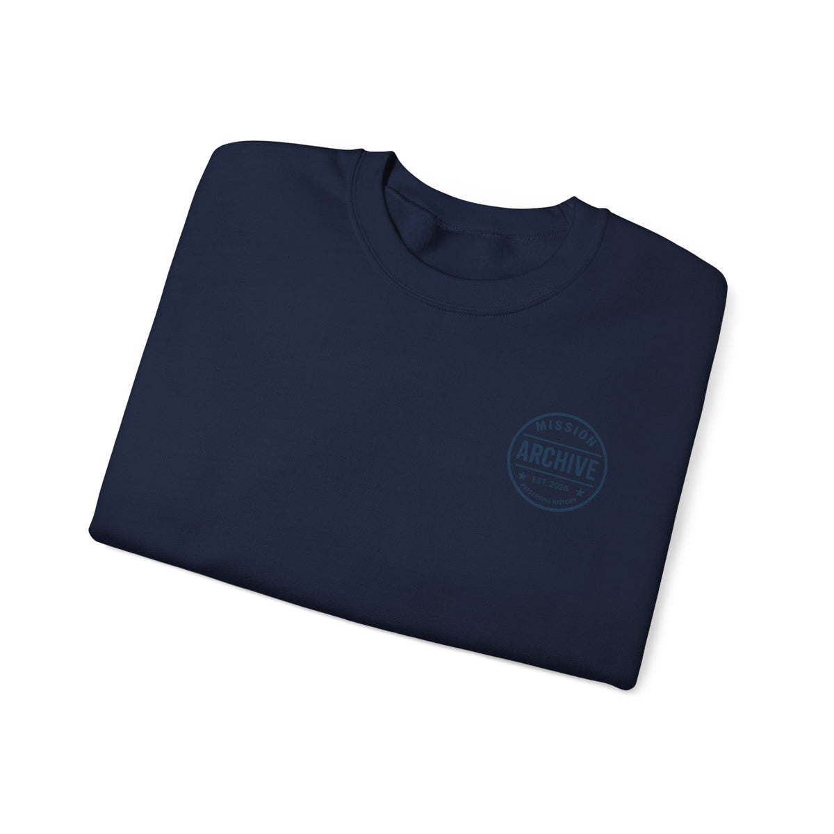 Archive Seal Crewneck Sweatshirt — Minimal Vintage Logo Pullover