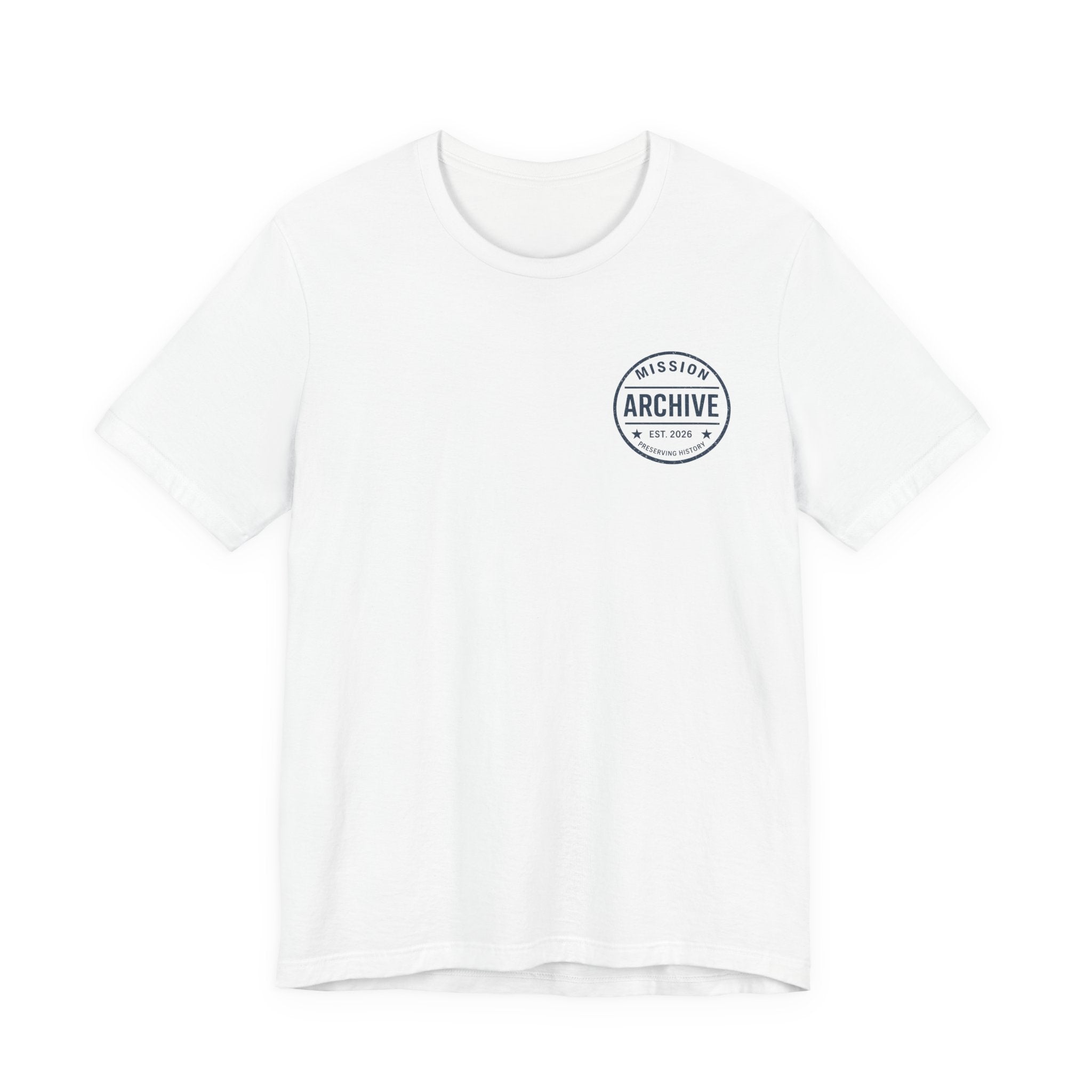 Archive Club Chest Logo T‑Shirt — Minimal Vintage Badge Tee