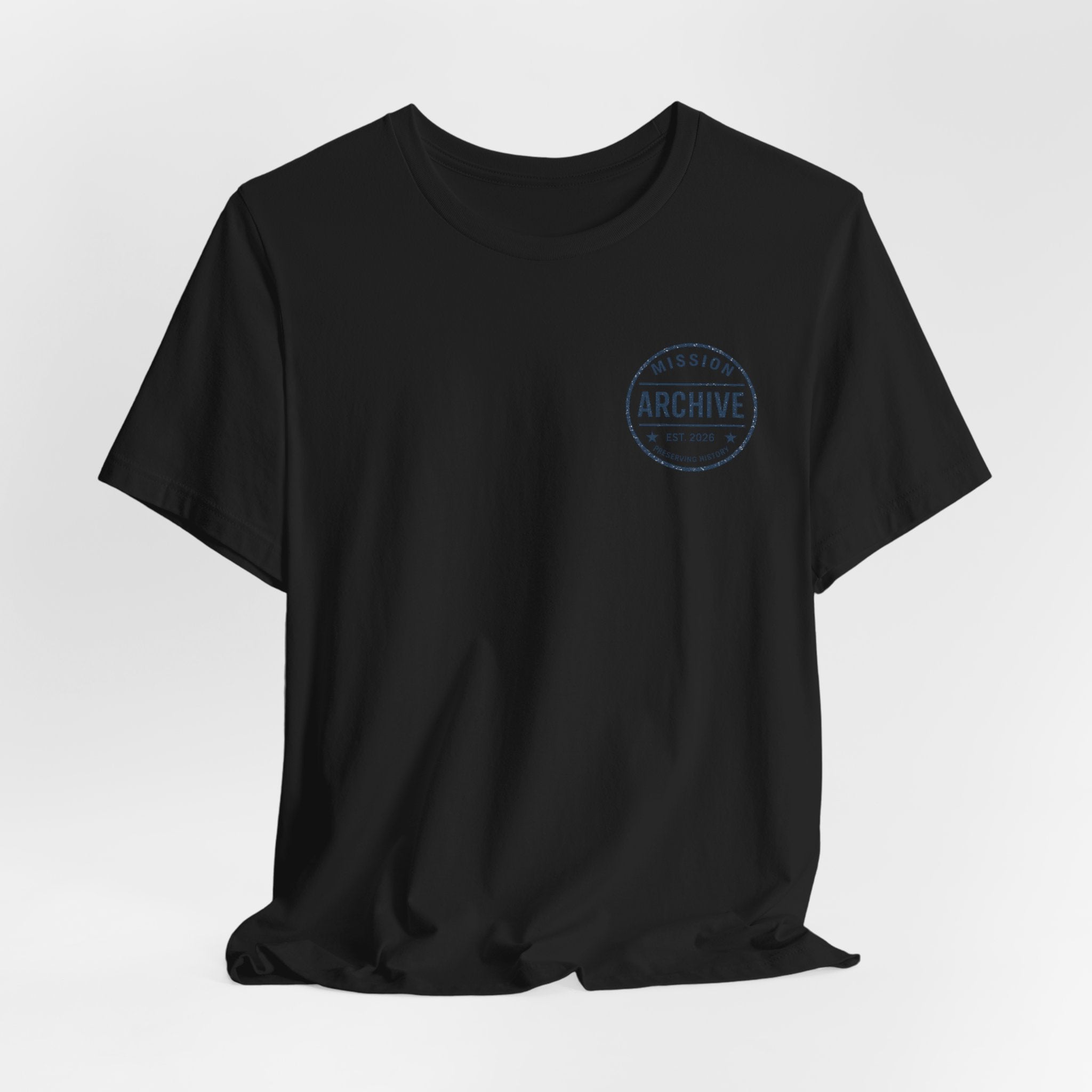 Archive Club Chest Logo T‑Shirt — Minimal Vintage Badge Tee
