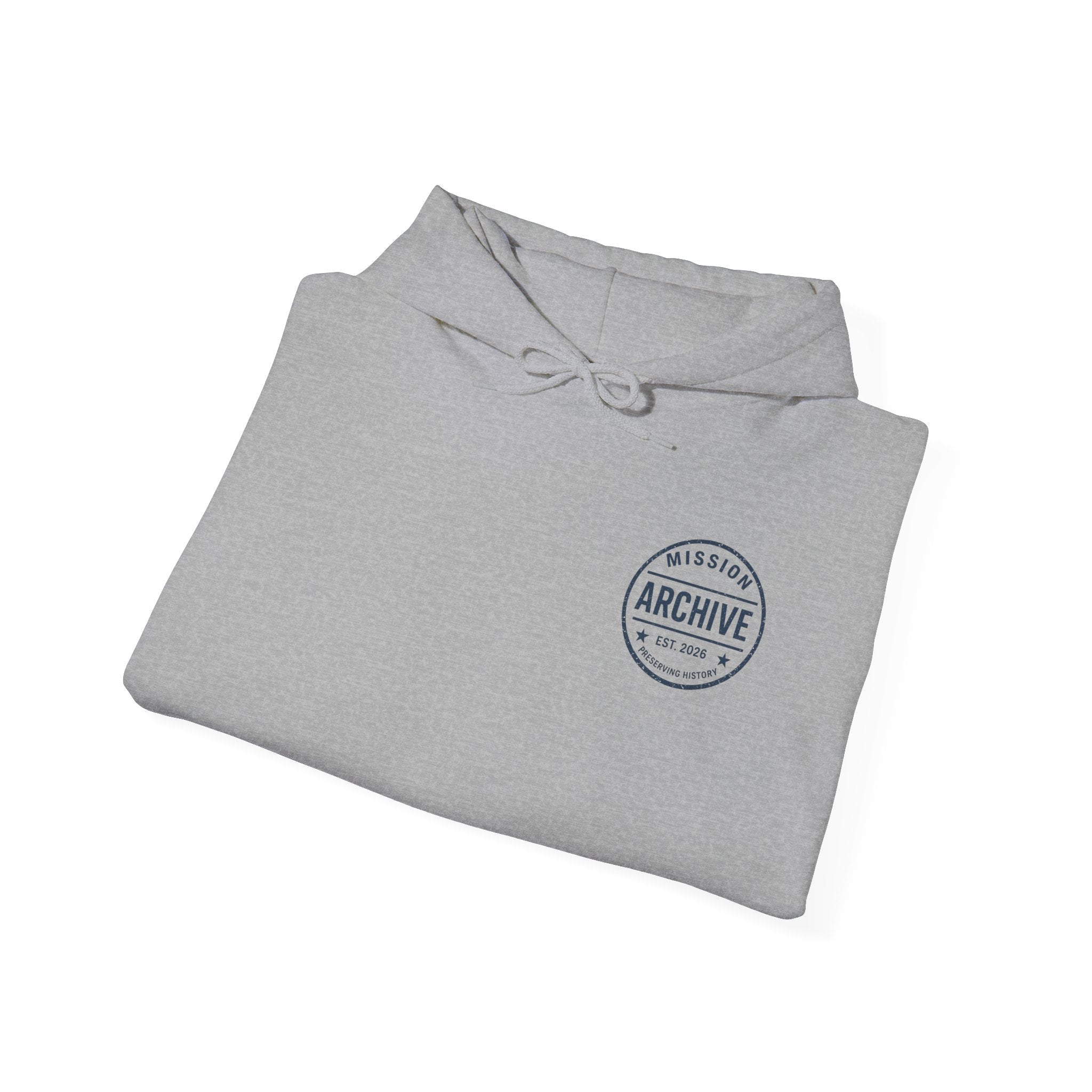 Archive Logo Hoodie — Minimal Vintage Circle Print Sweatshirt