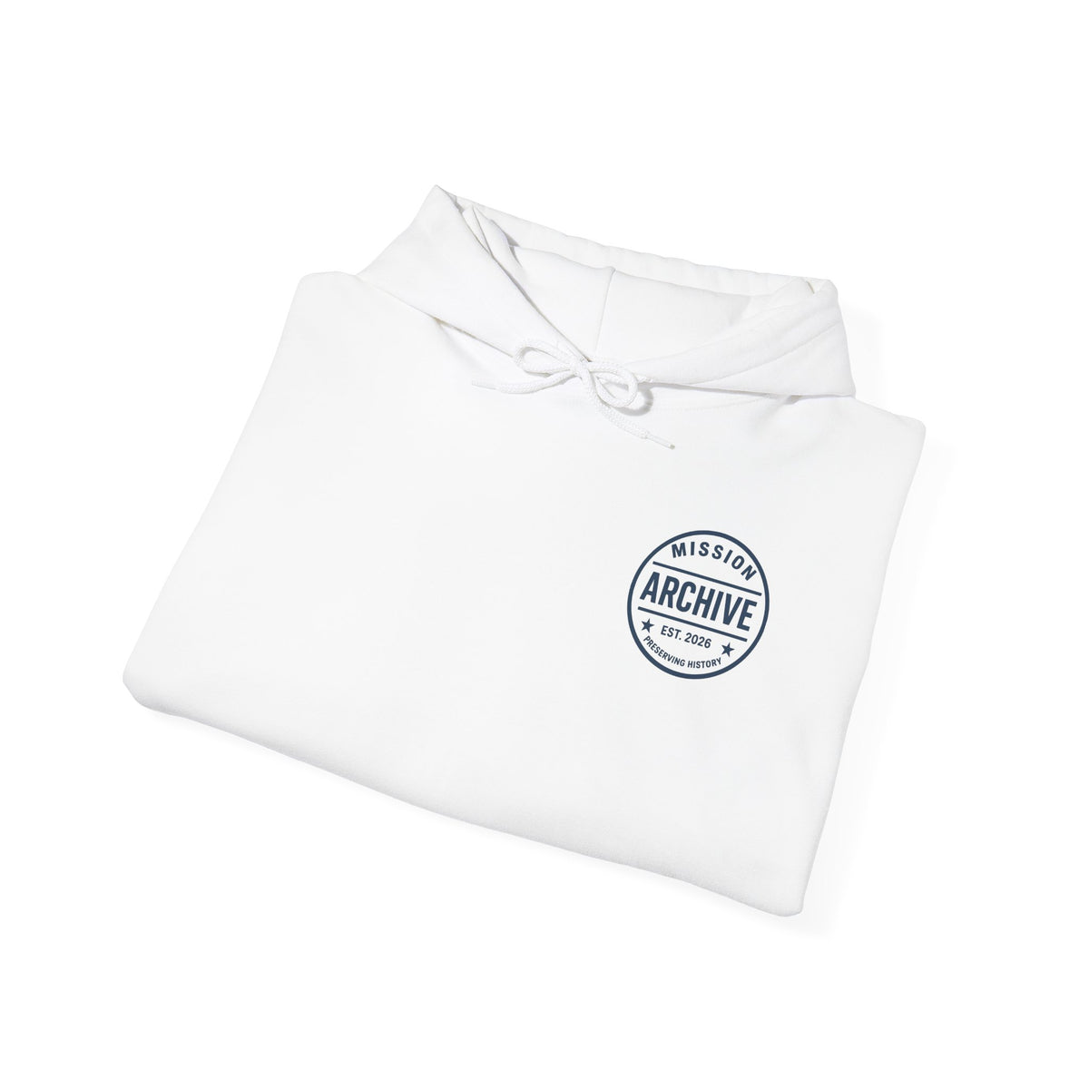 Archive Logo Hoodie — Minimal Vintage Circle Print Sweatshirt