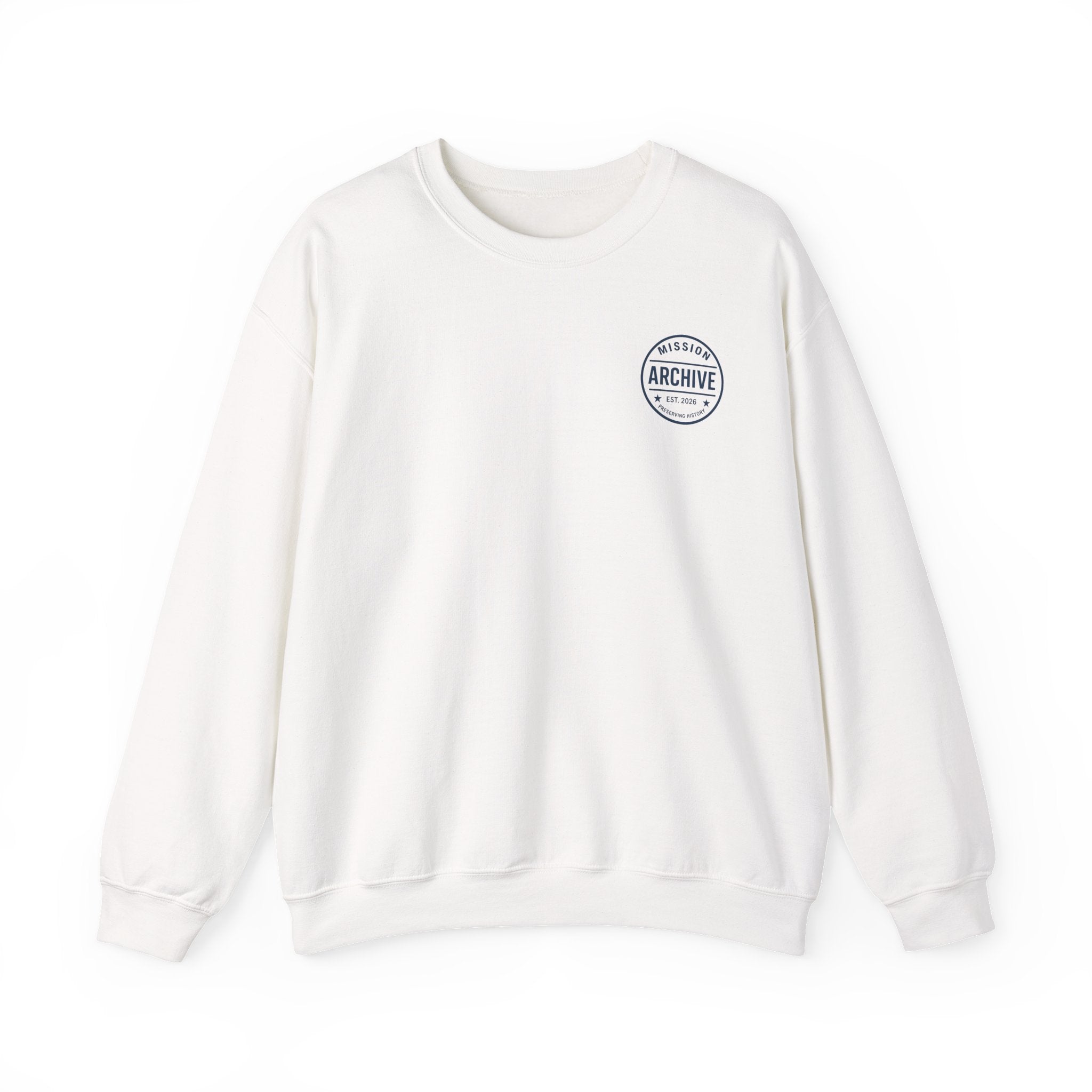 Archive Seal Crewneck Sweatshirt — Minimal Vintage Logo Pullover