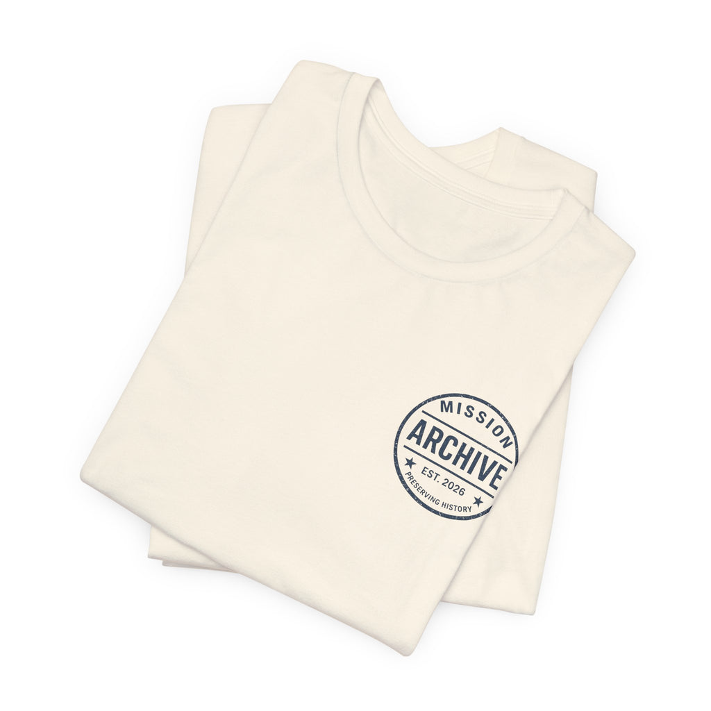 Archive Club Chest Logo T‑Shirt — Minimal Vintage Badge Tee