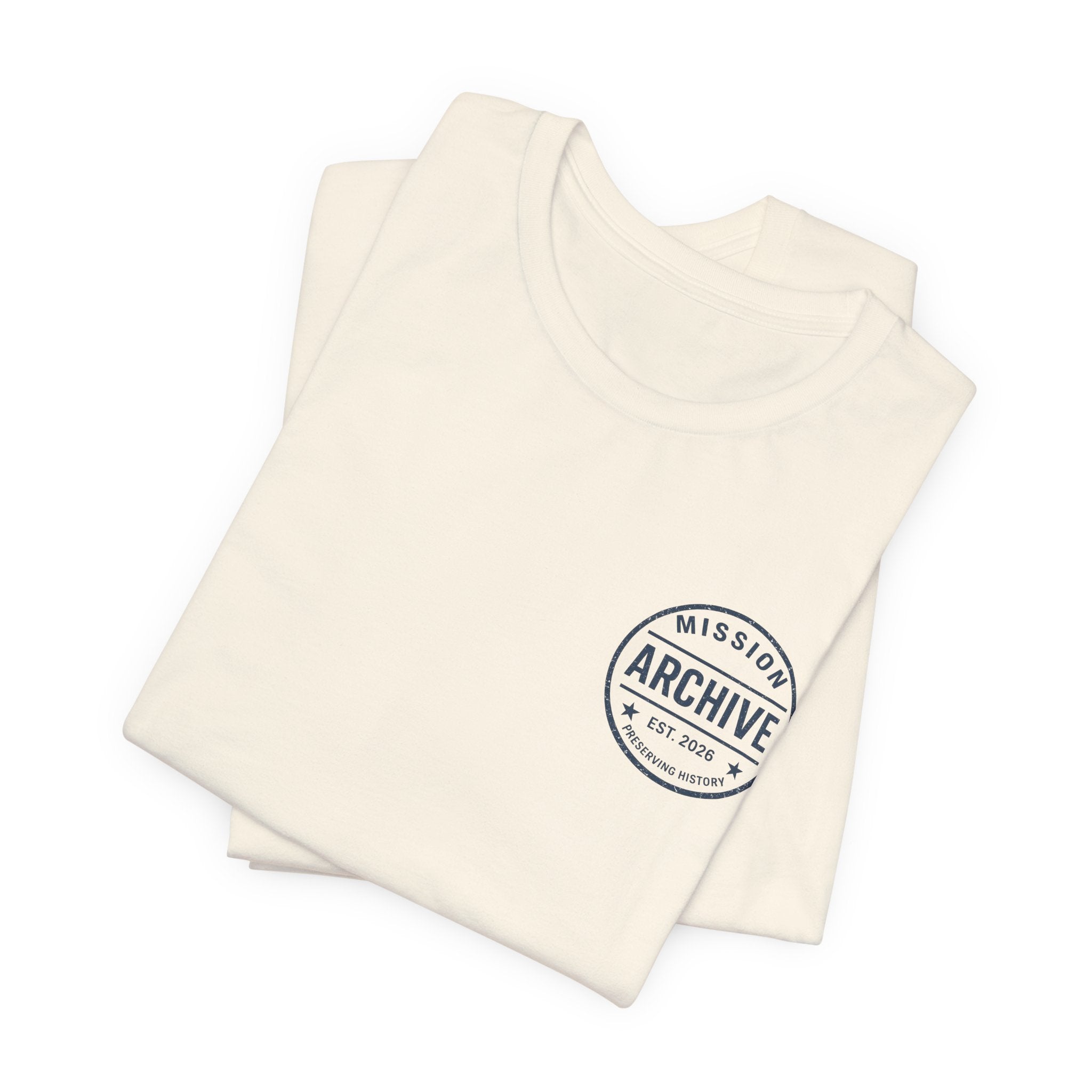 Archive Club Chest Logo T‑Shirt — Minimal Vintage Badge Tee