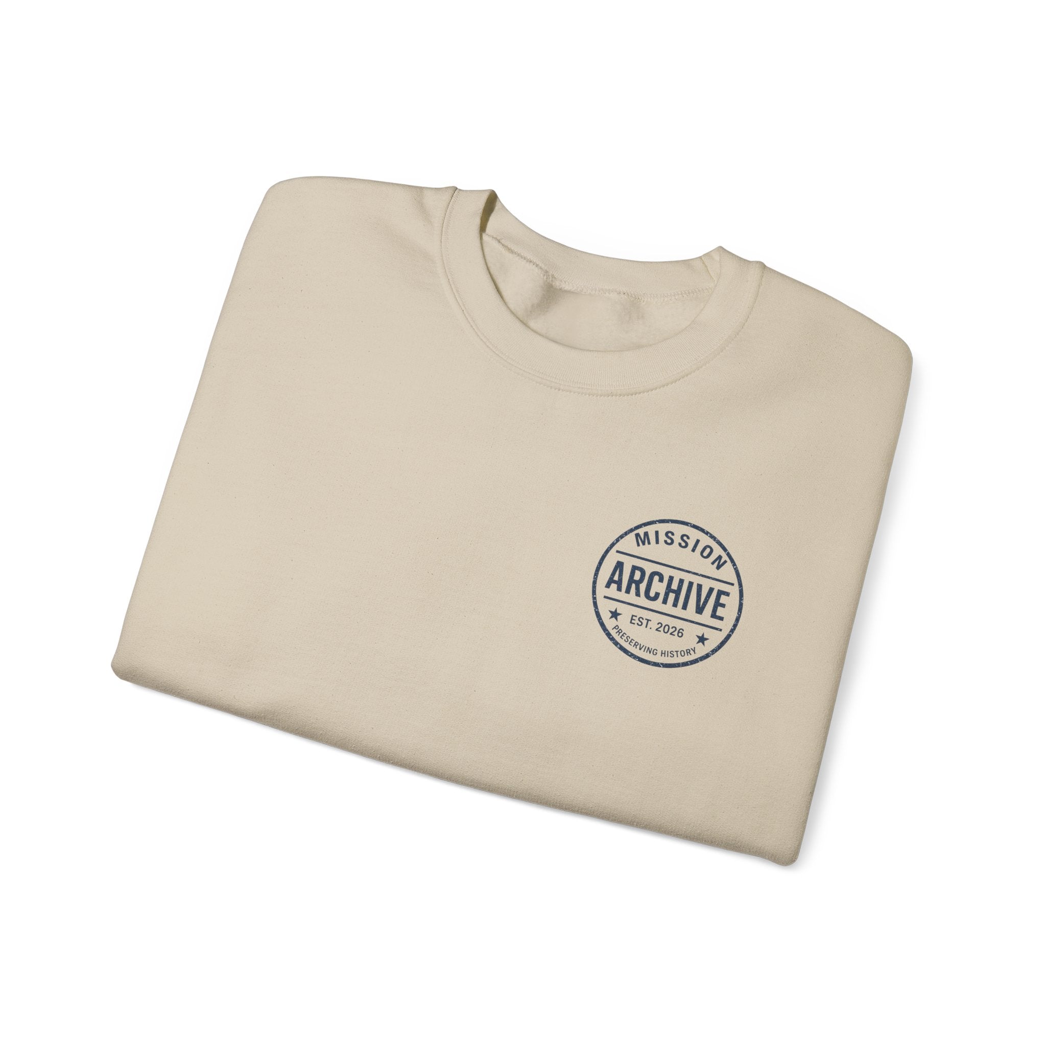 Archive Seal Crewneck Sweatshirt — Minimal Vintage Logo Pullover