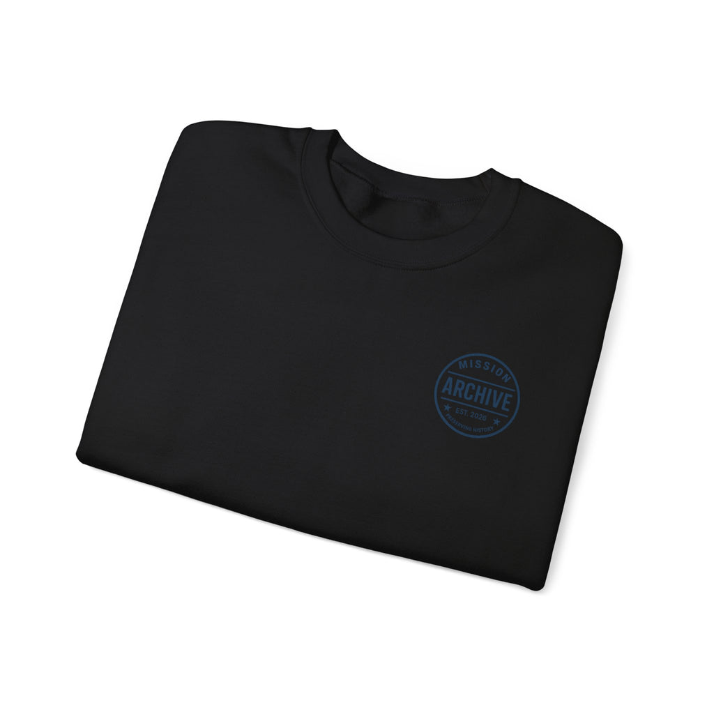 Archive Seal Crewneck Sweatshirt — Minimal Vintage Logo Pullover