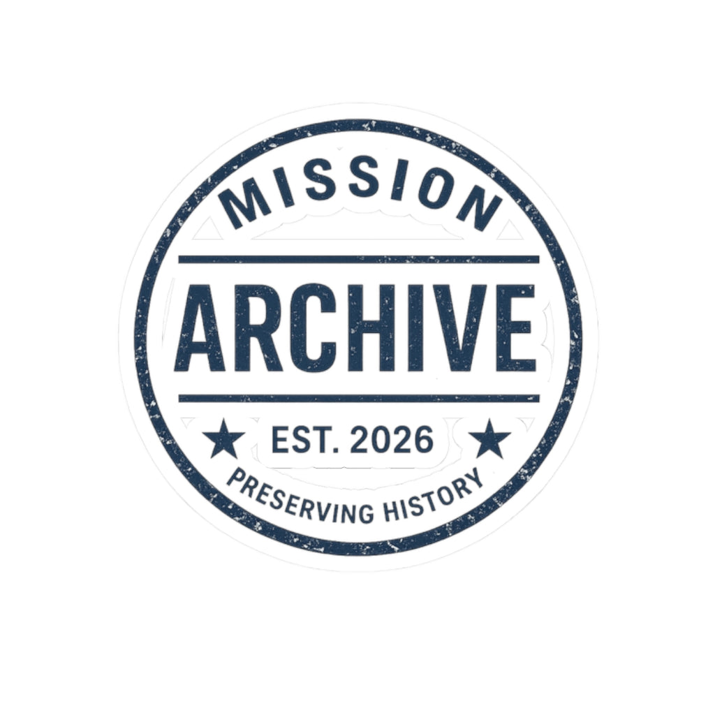 Mission Archive Round Sticker — 'Mission Archive Est. 2026' Kiss-Cut Laptop Decal