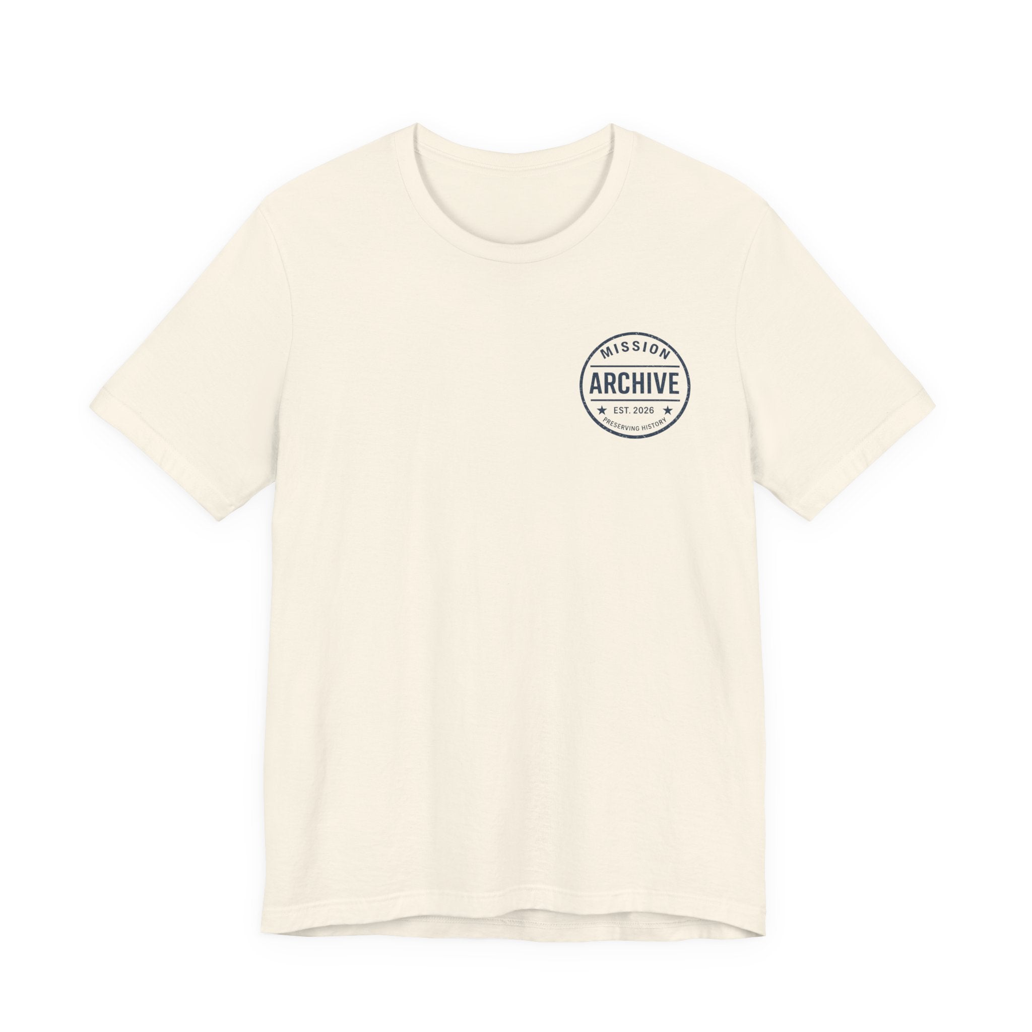 Archive Club Chest Logo T‑Shirt — Minimal Vintage Badge Tee
