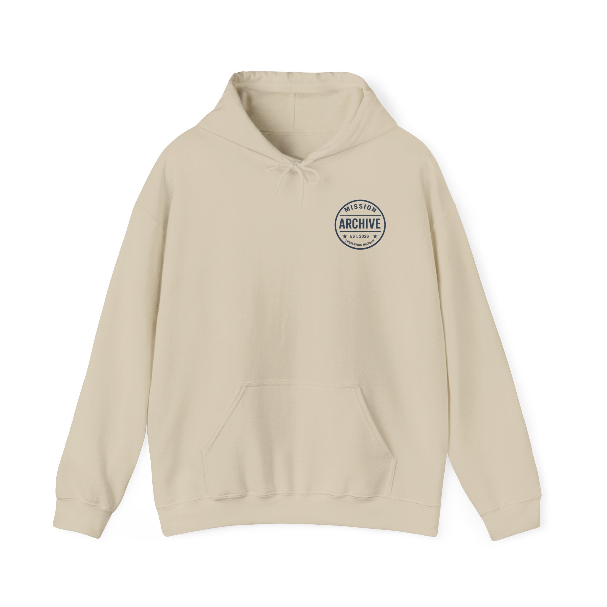 Archive Logo Hoodie — Minimal Vintage Circle Print Sweatshirt