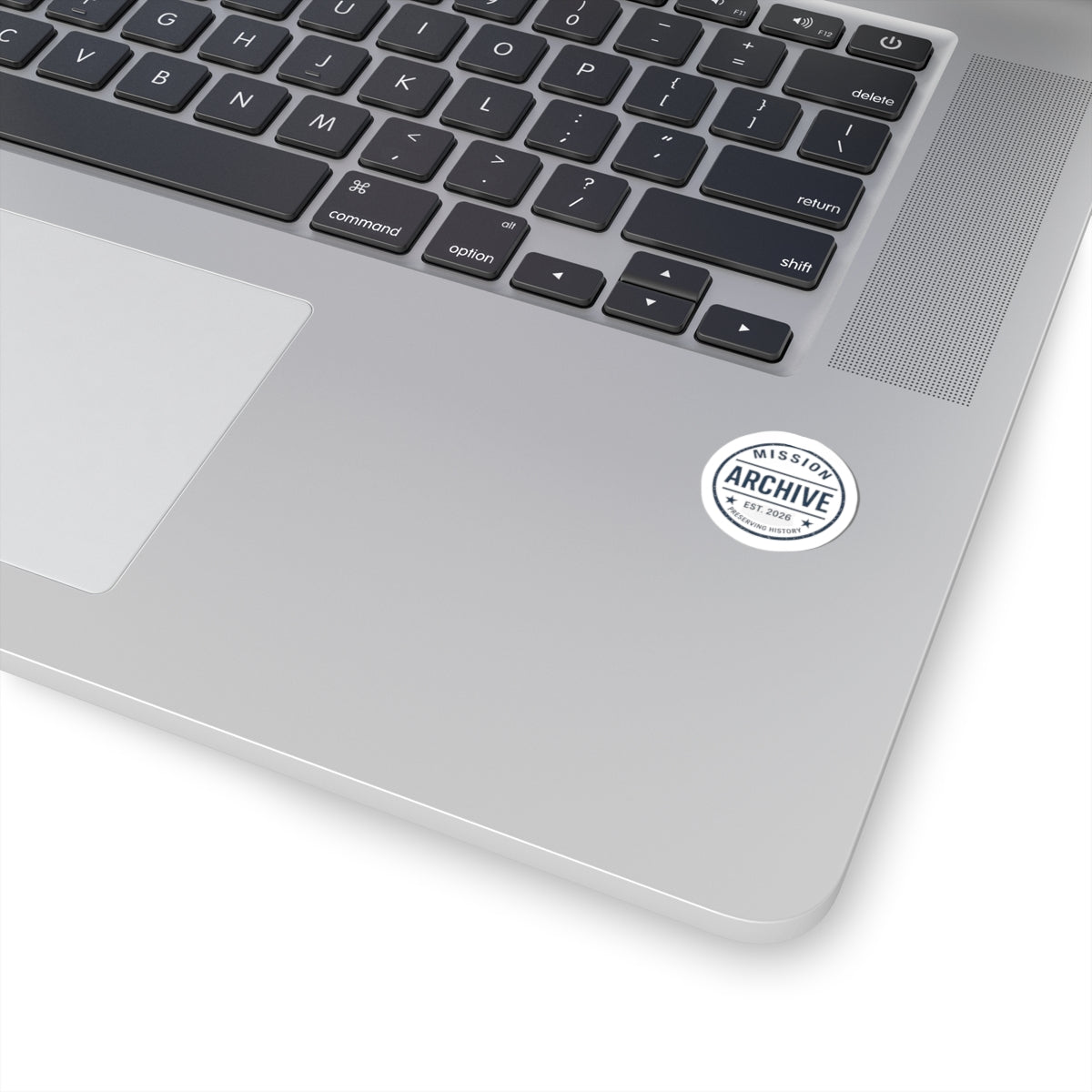 Mission Archive Round Sticker — 'Mission Archive Est. 2026' Kiss-Cut Laptop Decal