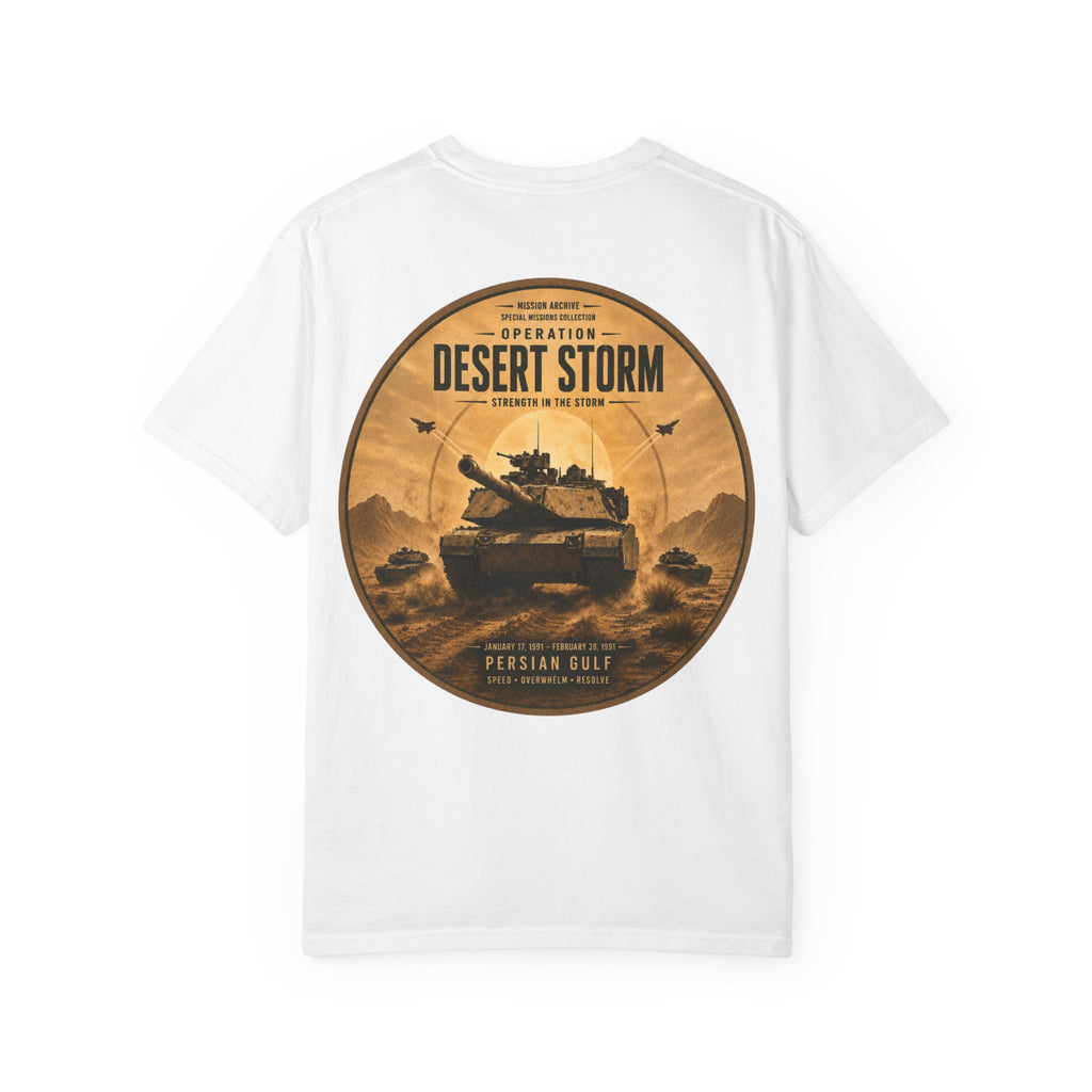 Desert Storm Military Tank T-Shirt — Persian Gulf Operation Graphic Tee
