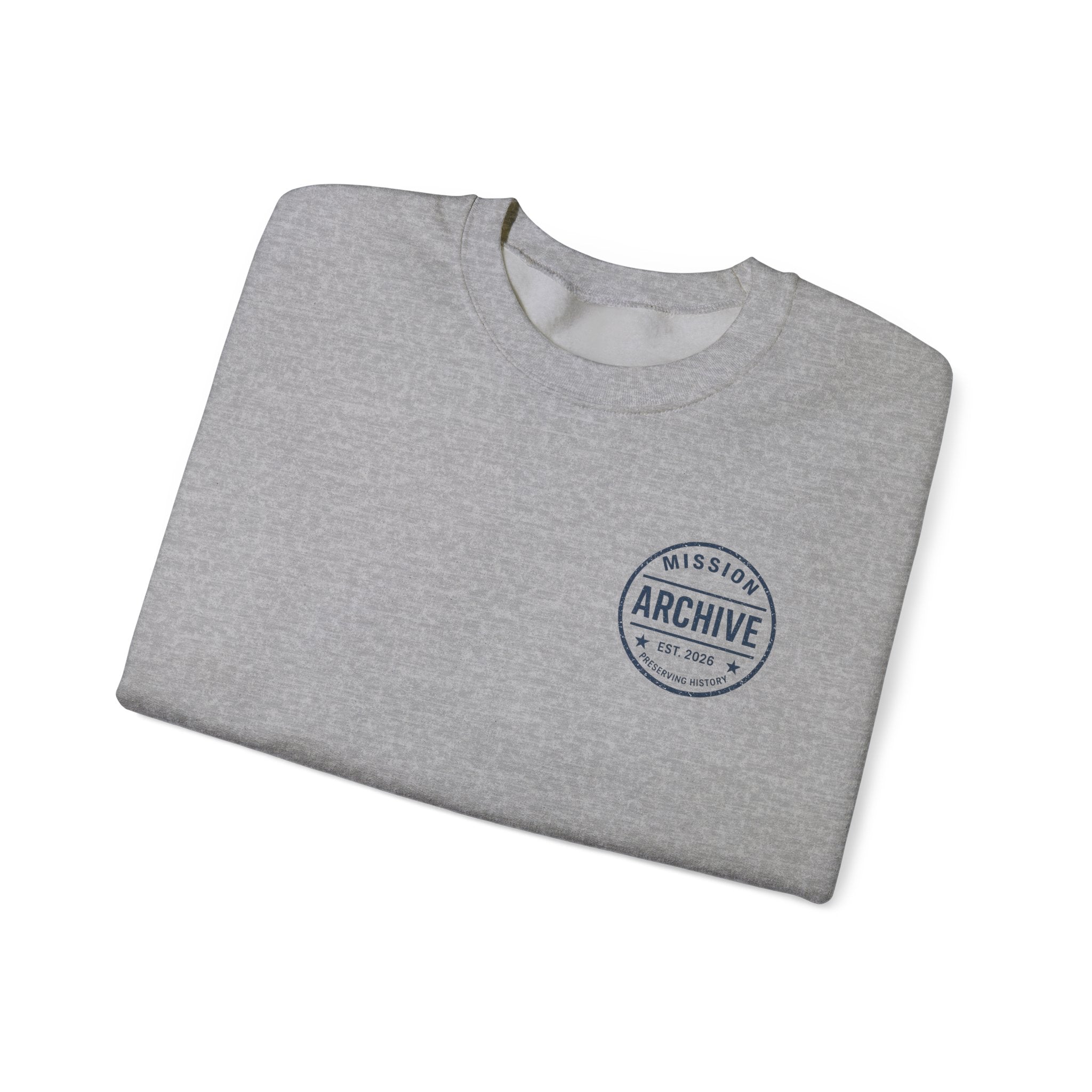 Archive Seal Crewneck Sweatshirt — Minimal Vintage Logo Pullover