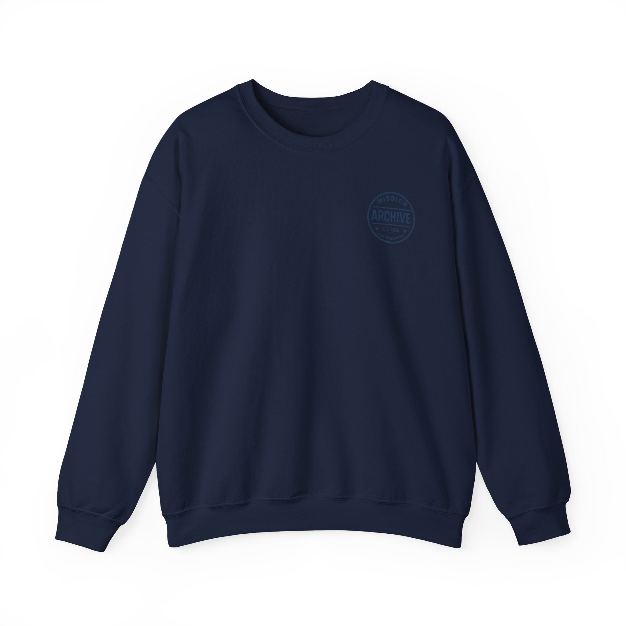 Archive Seal Crewneck Sweatshirt — Minimal Vintage Logo Pullover