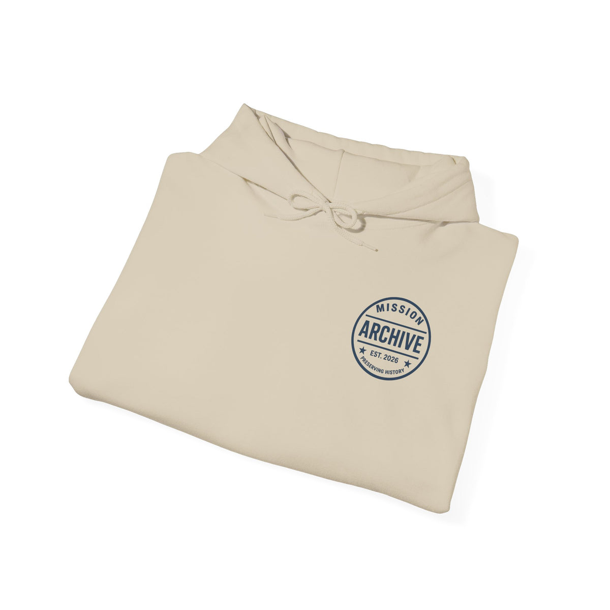Archive Logo Hoodie — Minimal Vintage Circle Print Sweatshirt