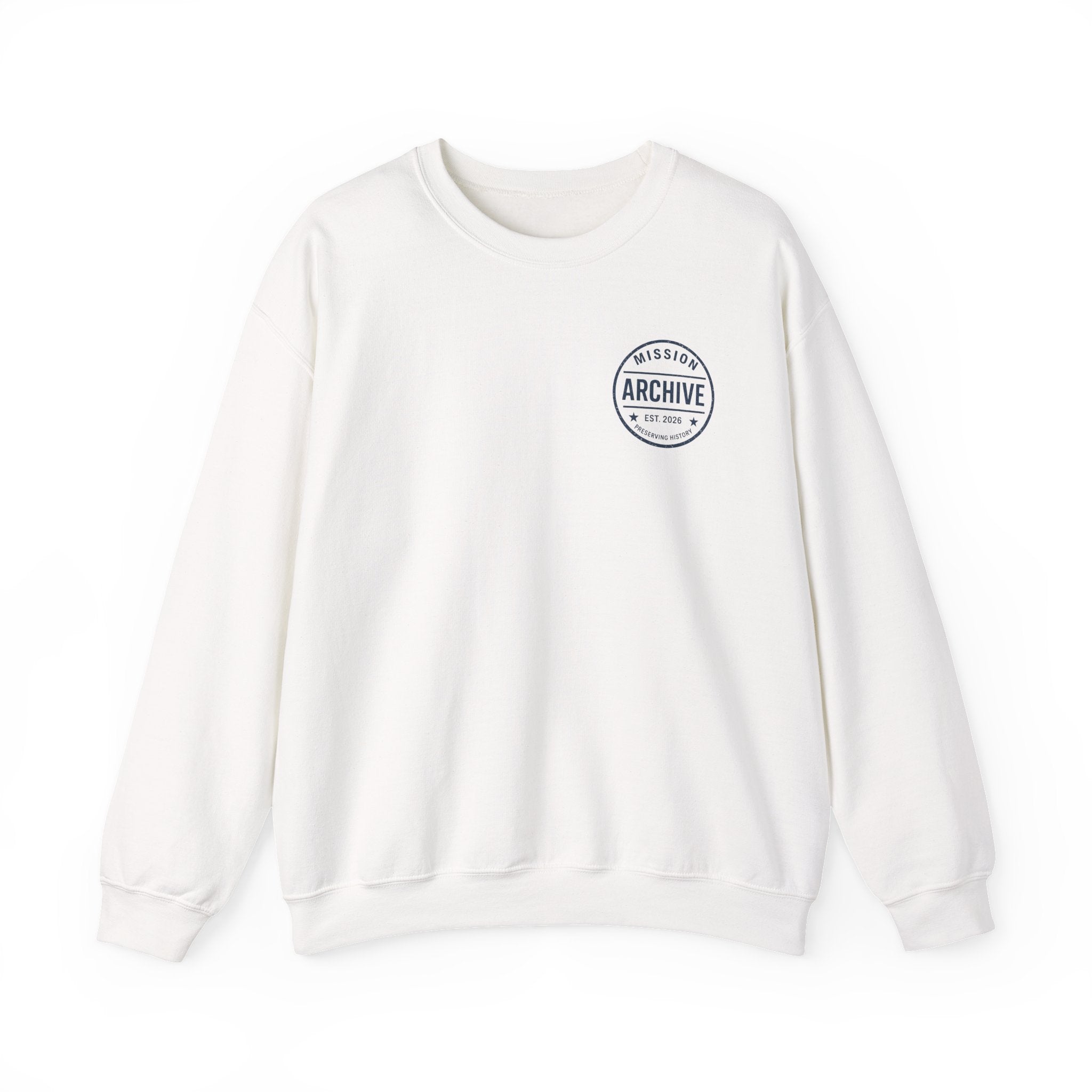 Archive Seal Crewneck Sweatshirt — Minimal Vintage Logo Pullover