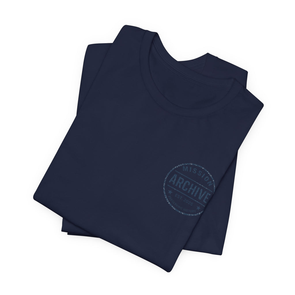 Archive Club Chest Logo T‑Shirt — Minimal Vintage Badge Tee