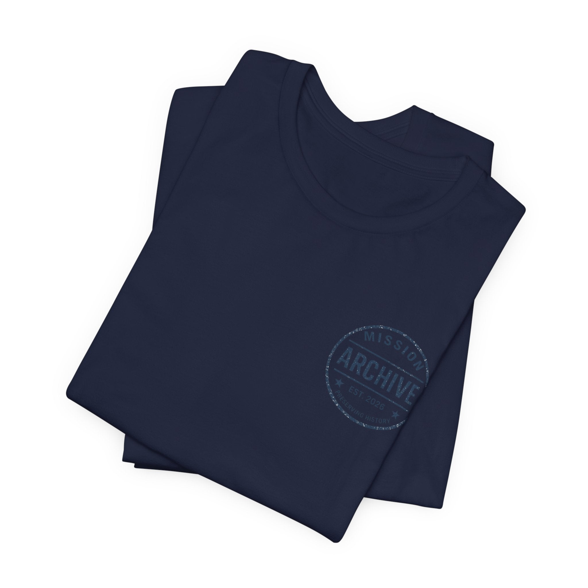 Archive Club Chest Logo T‑Shirt — Minimal Vintage Badge Tee