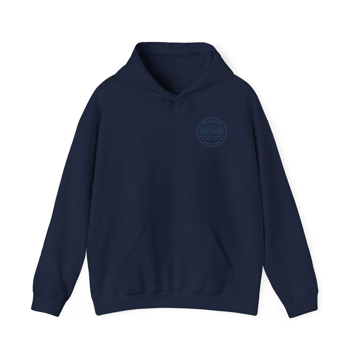 Archive Logo Hoodie — Minimal Vintage Circle Print Sweatshirt