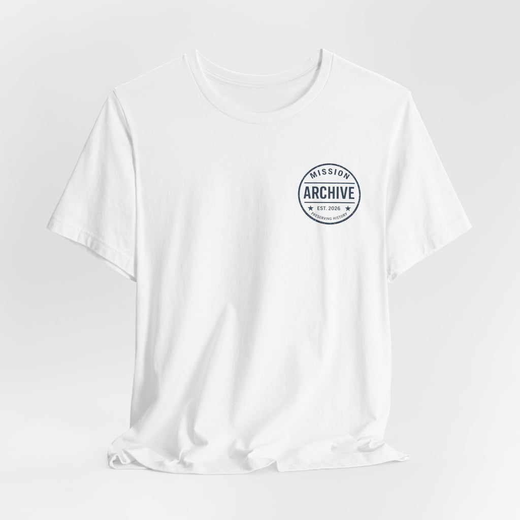 Archive Club Chest Logo T‑Shirt — Minimal Vintage Badge Tee