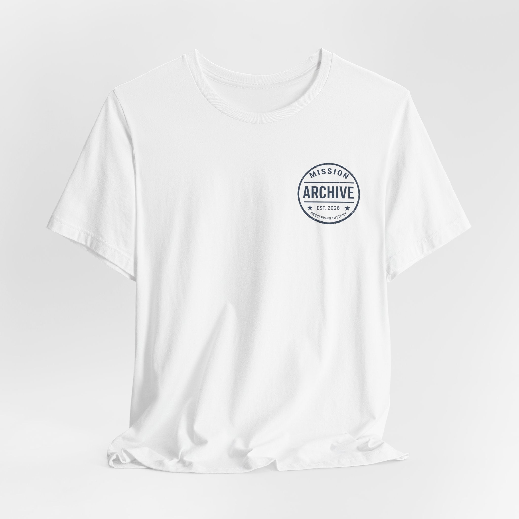 Archive Club Chest Logo T‑Shirt — Minimal Vintage Badge Tee