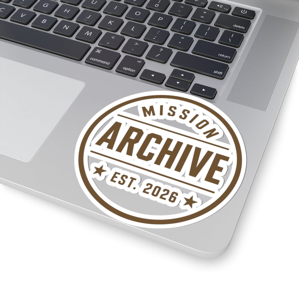 Archive Logo Kiss-Cut Sticker — Vintage Mission Emblem Sticker (Est. 2026)