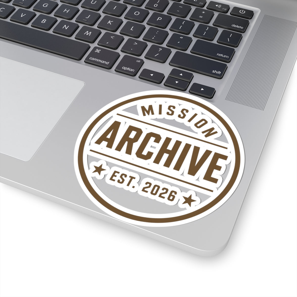 Archive Logo Kiss-Cut Sticker — Vintage Mission Emblem Sticker (Est. 2026)