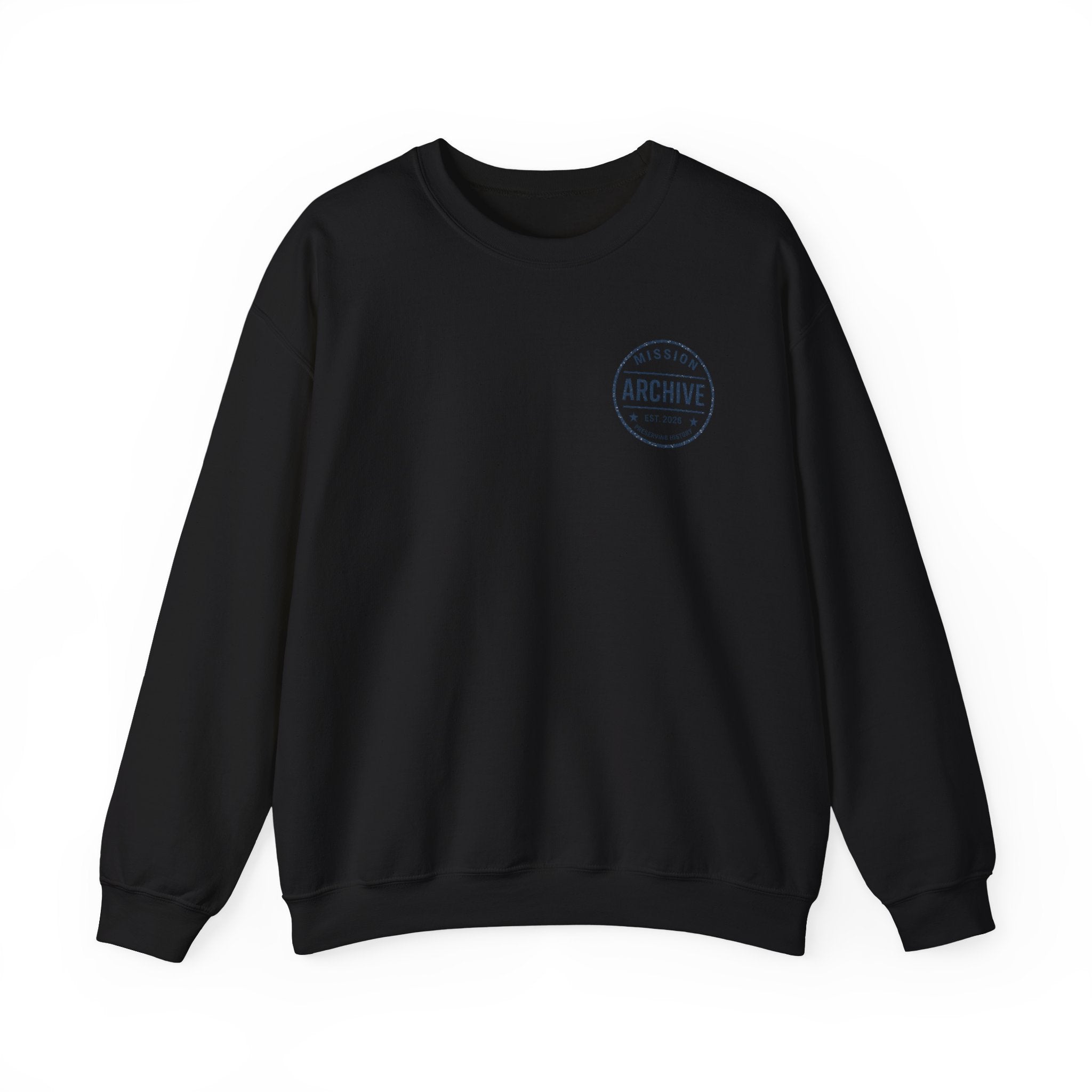 Archive Seal Crewneck Sweatshirt — Minimal Vintage Logo Pullover