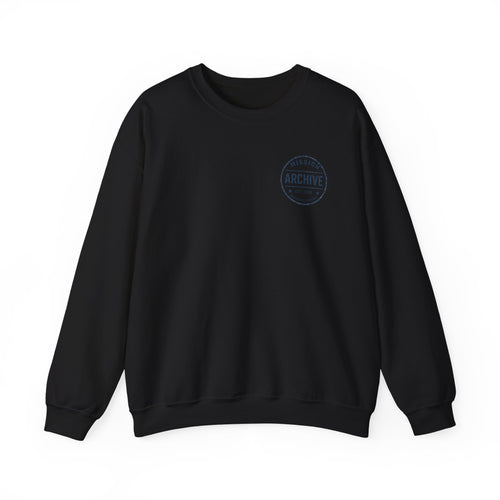 Archive Seal Crewneck Sweatshirt — Minimal Vintage Logo Pullover