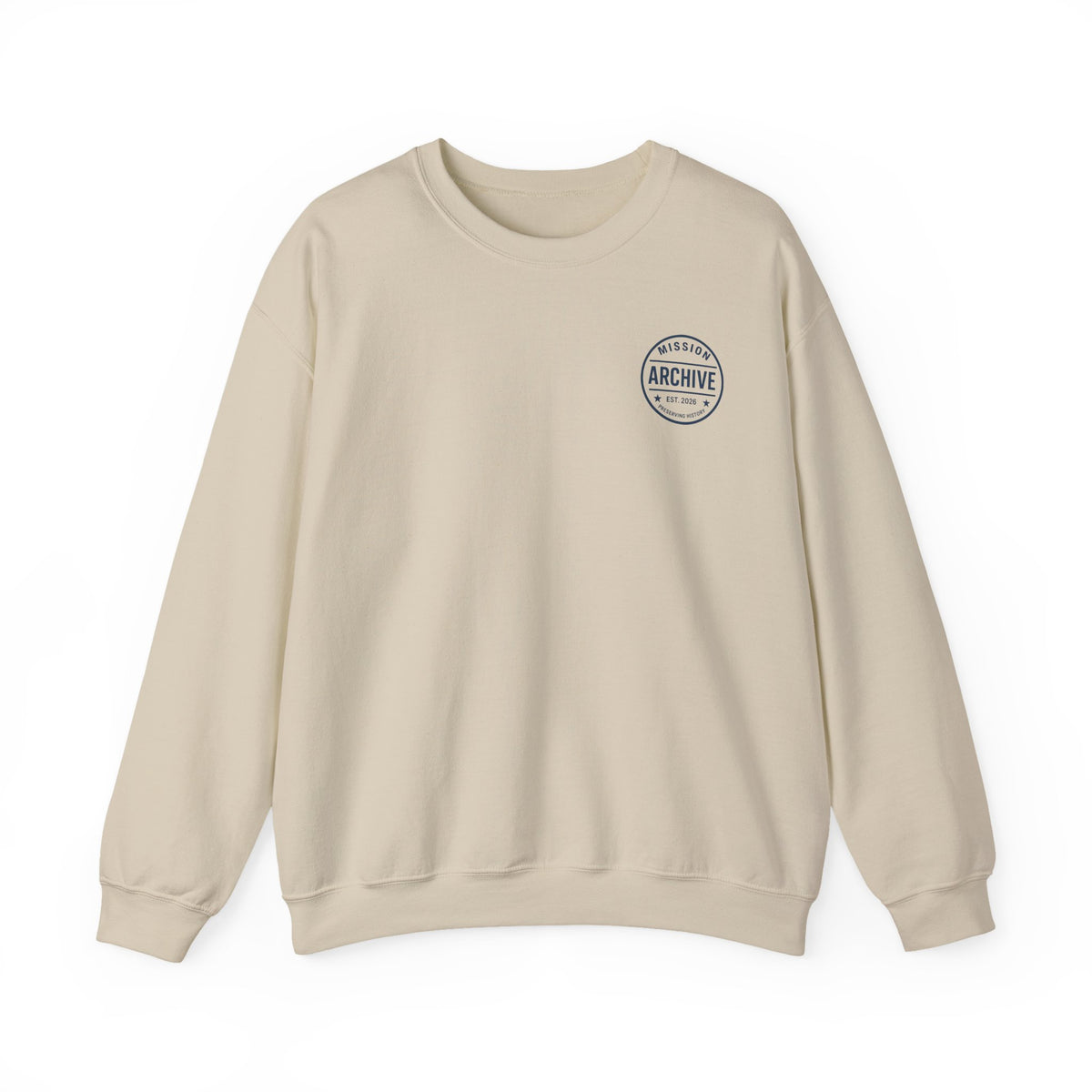 Archive Seal Crewneck Sweatshirt — Minimal Vintage Logo Pullover
