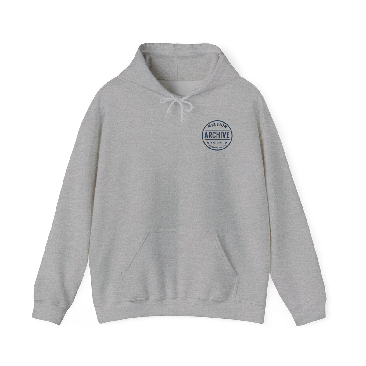 Archive Logo Hoodie — Minimal Vintage Circle Print Sweatshirt
