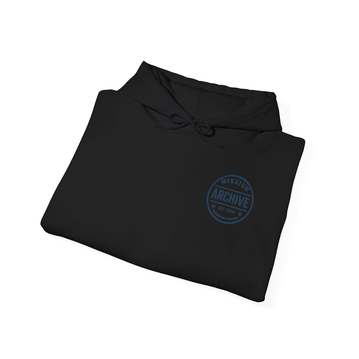 Archive Logo Hoodie — Minimal Vintage Circle Print Sweatshirt