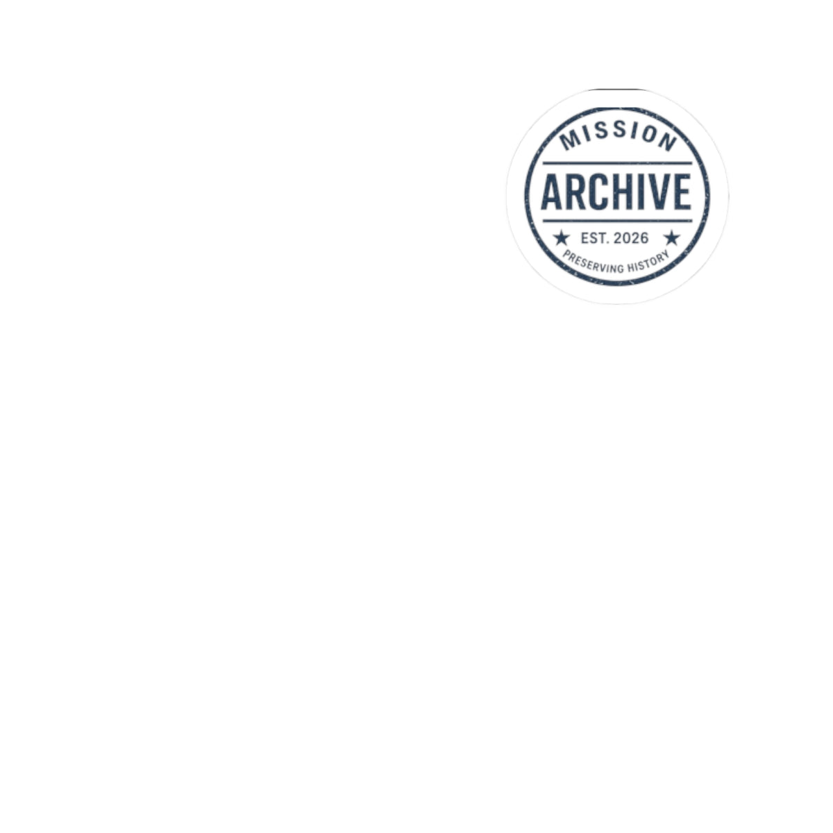 Mission Archive Round Sticker — 'Mission Archive Est. 2026' Kiss-Cut Laptop Decal