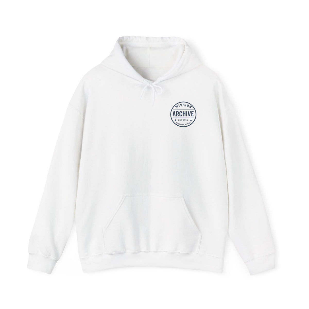 Archive Logo Hoodie — Minimal Vintage Circle Print Sweatshirt