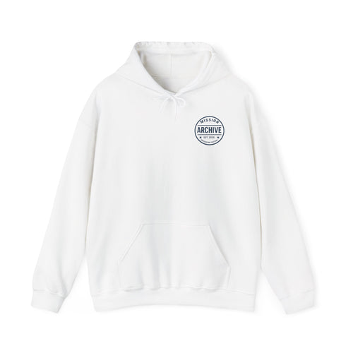 Archive Logo Hoodie — Minimal Vintage Circle Print Sweatshirt