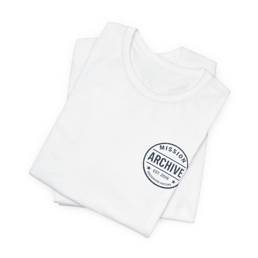 Archive Club Chest Logo T‑Shirt — Minimal Vintage Badge Tee