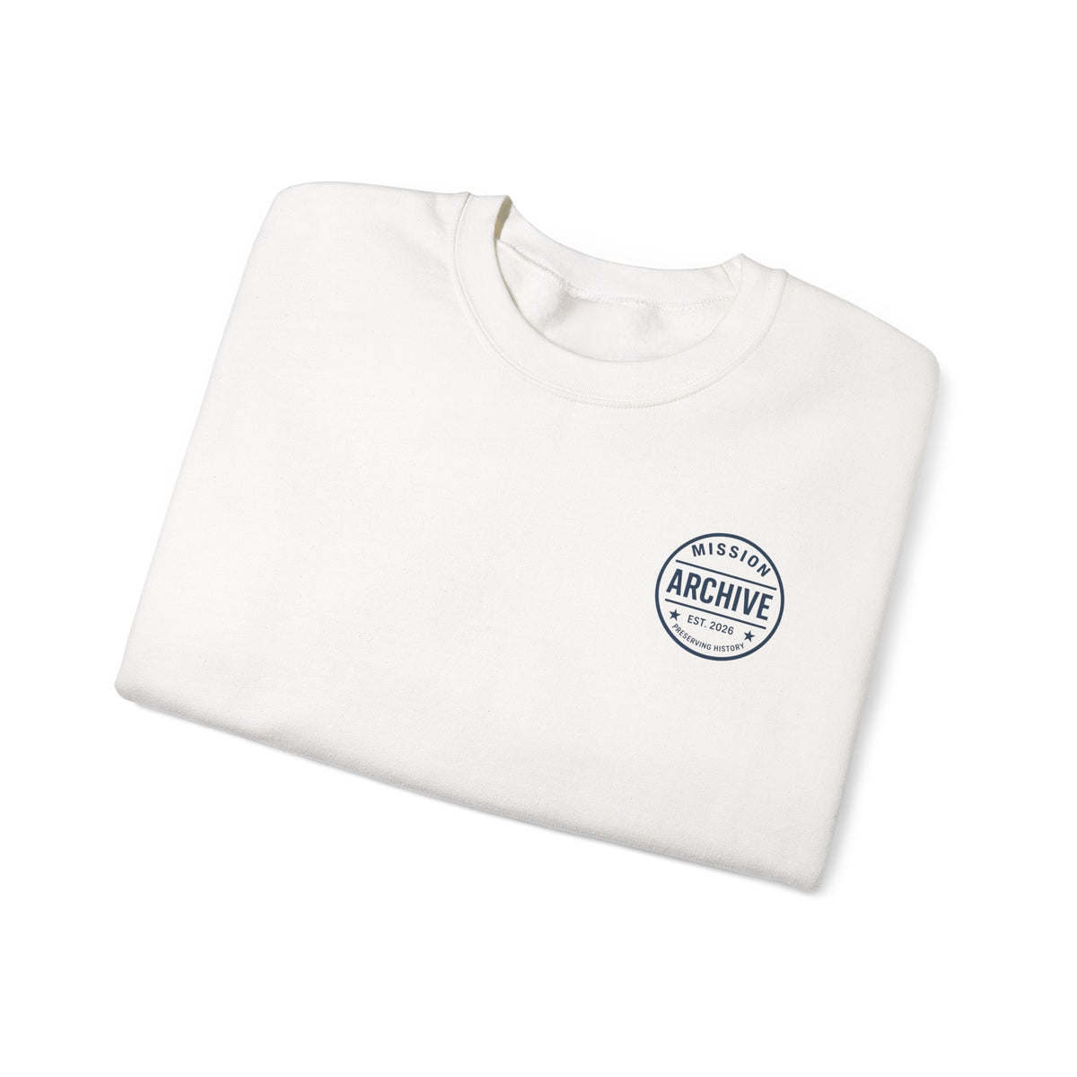 Archive Seal Crewneck Sweatshirt — Minimal Vintage Logo Pullover