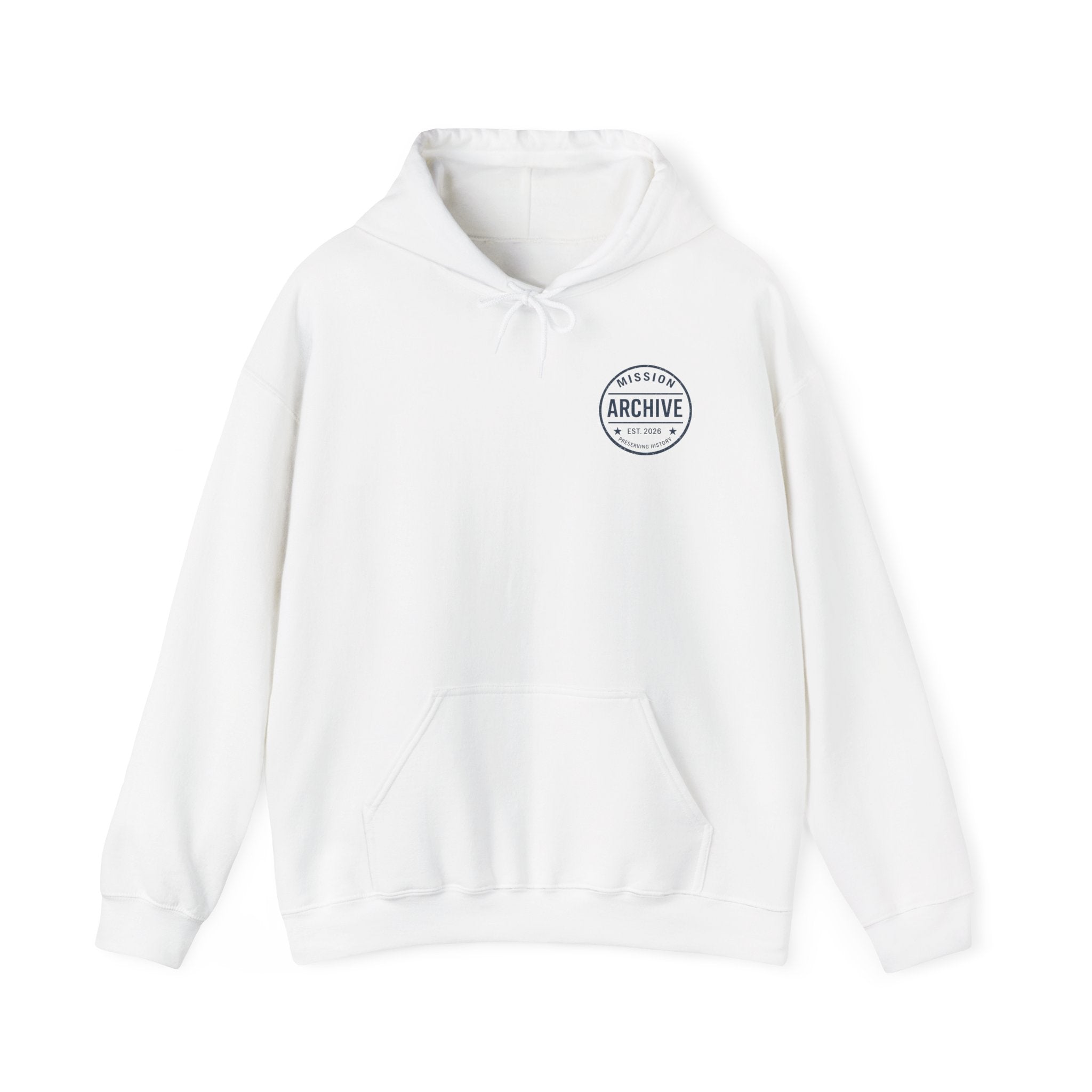 Archive Logo Hoodie — Minimal Vintage Circle Print Sweatshirt
