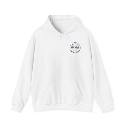 Archive Logo Hoodie — Minimal Vintage Circle Print Sweatshirt