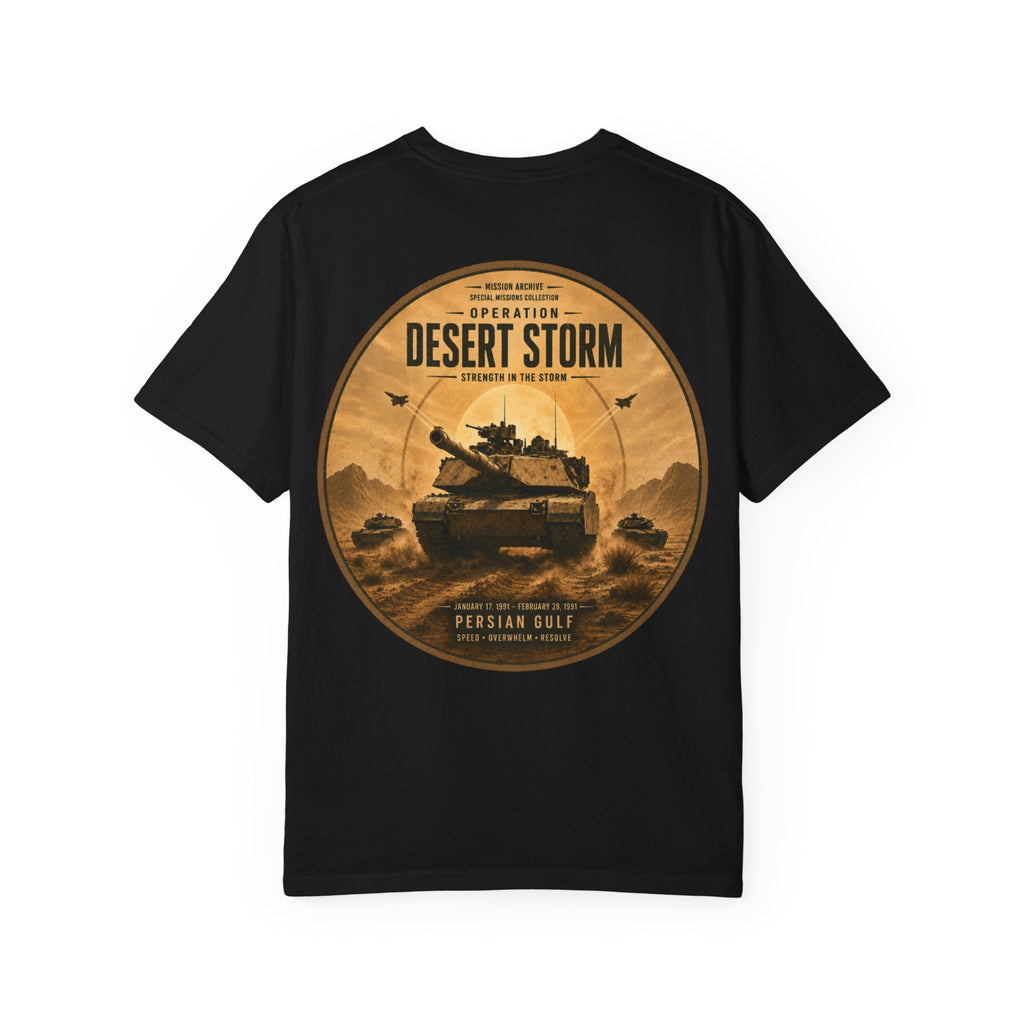 Desert Storm Military Tank T-Shirt — Persian Gulf Operation Graphic Tee