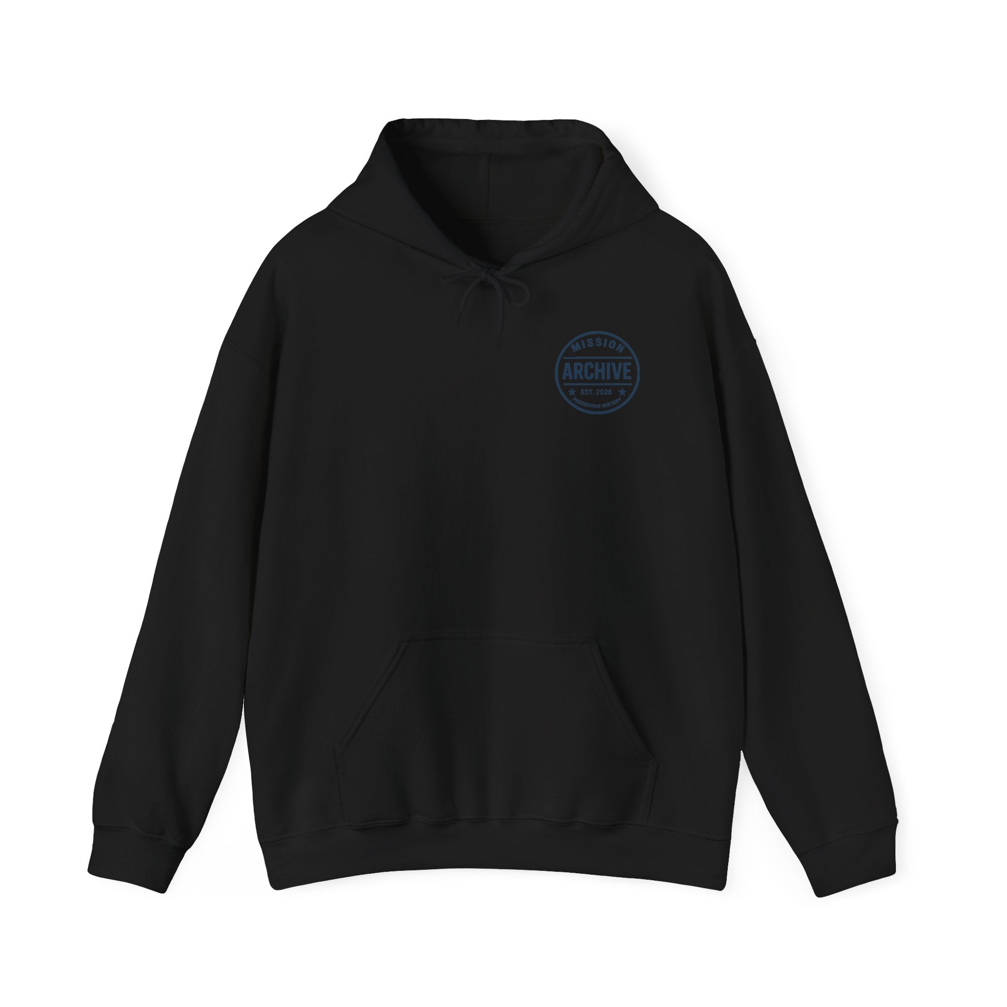 Archive Logo Hoodie — Minimal Vintage Circle Print Sweatshirt