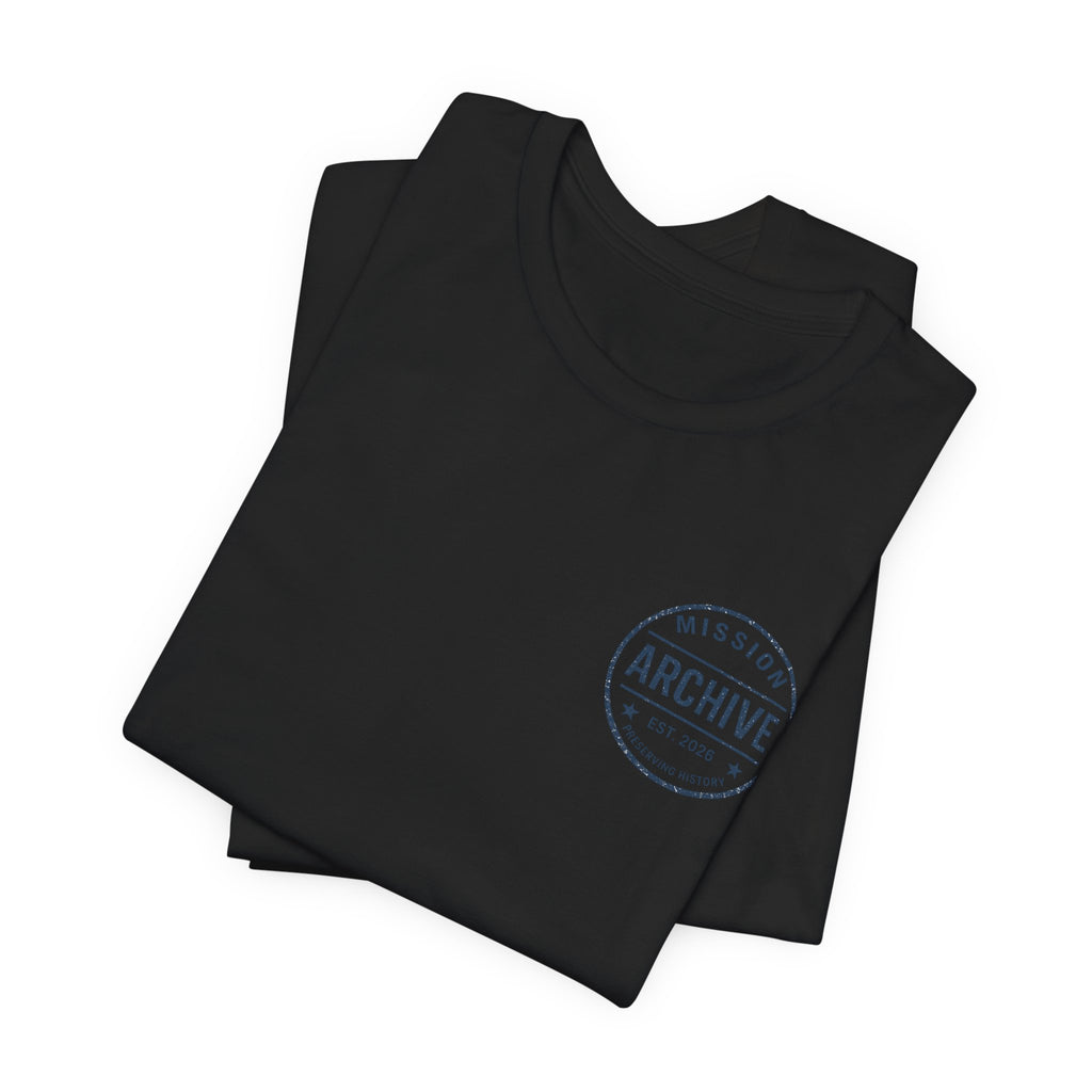 Archive Club Chest Logo T‑Shirt — Minimal Vintage Badge Tee