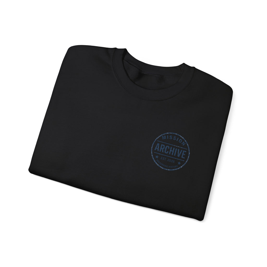 Archive Seal Crewneck Sweatshirt — Minimal Vintage Logo Pullover