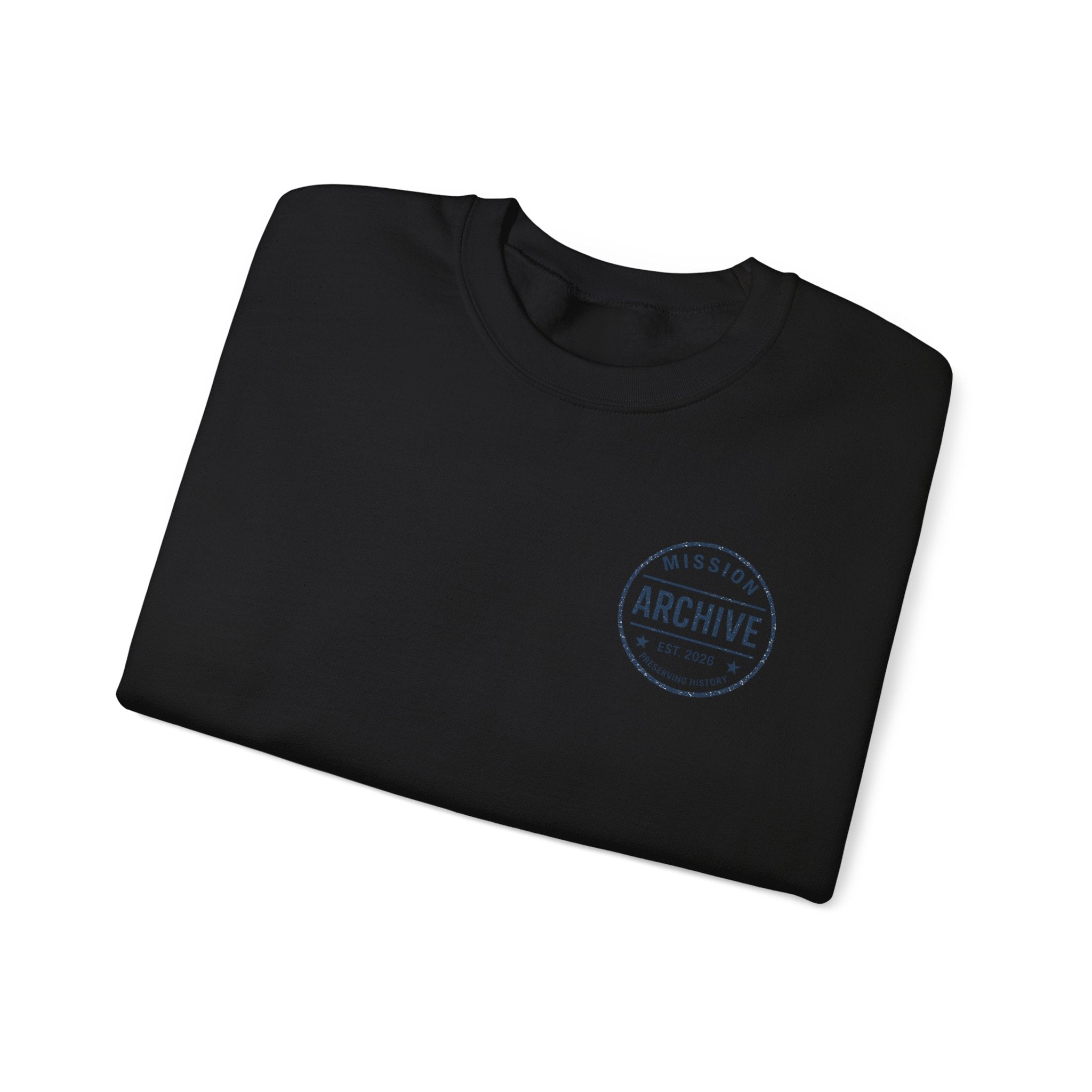 Archive Seal Crewneck Sweatshirt — Minimal Vintage Logo Pullover