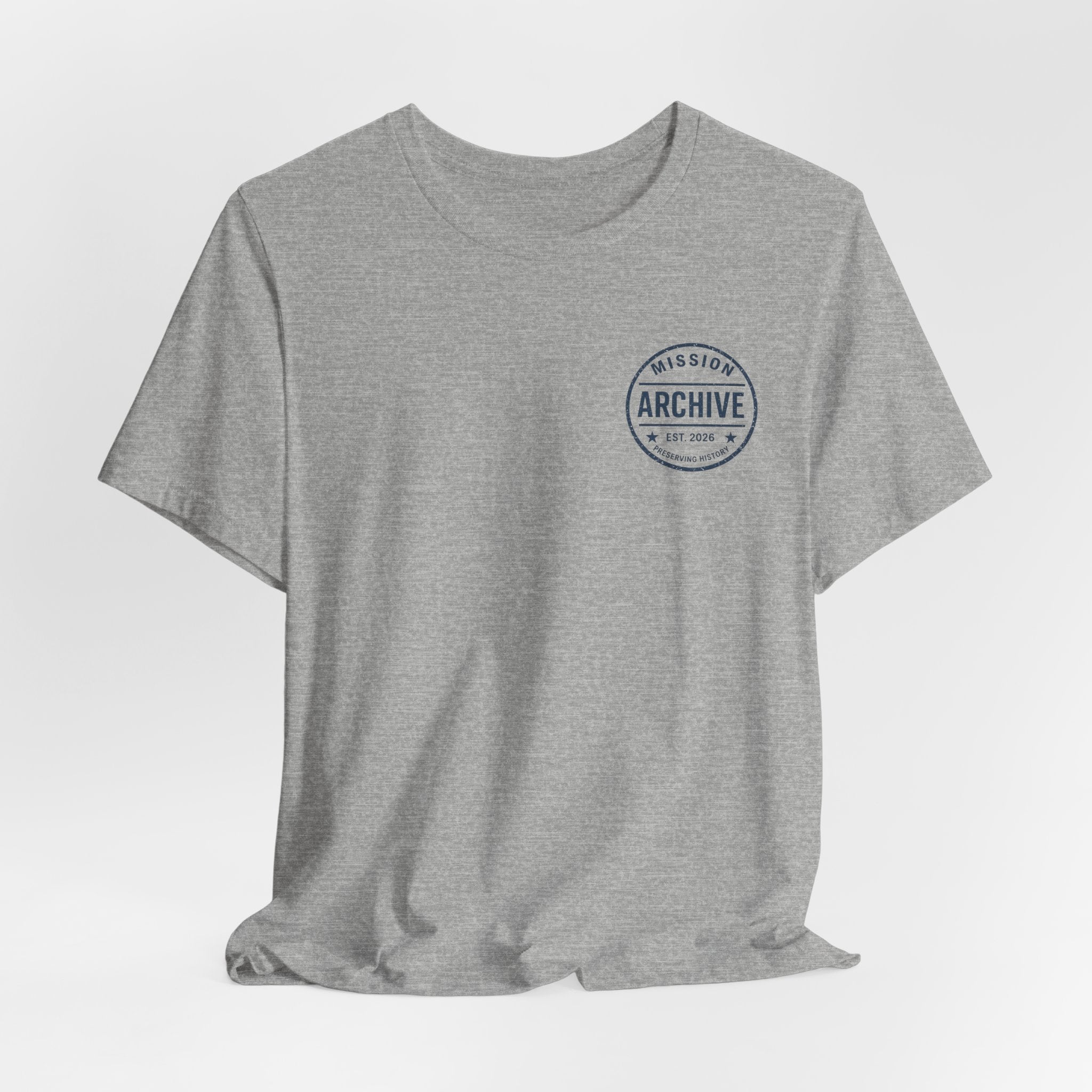 Archive Club Chest Logo T‑Shirt — Minimal Vintage Badge Tee