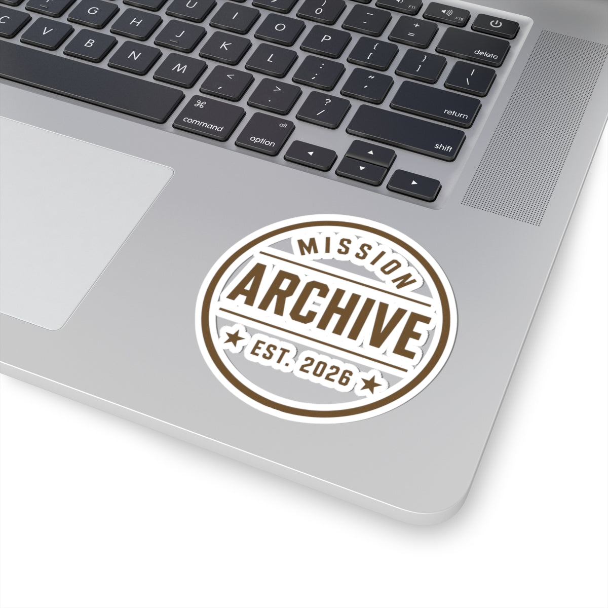Archive Logo Kiss-Cut Sticker — Vintage Mission Emblem Sticker (Est. 2026)