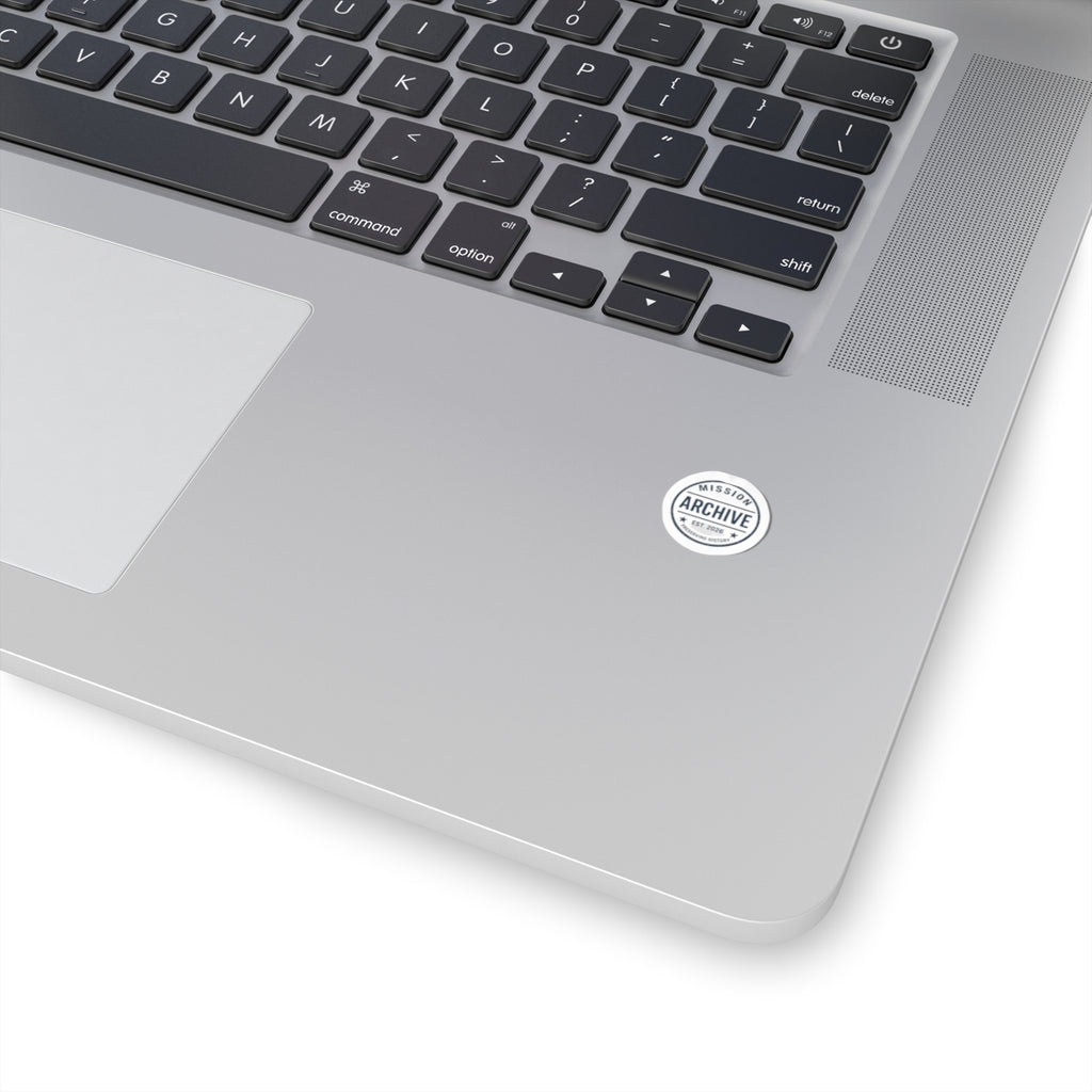 Mission Archive Round Sticker — 'Mission Archive Est. 2026' Kiss-Cut Laptop Decal
