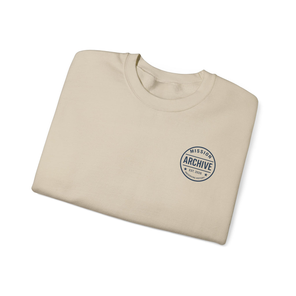 Archive Seal Crewneck Sweatshirt — Minimal Vintage Logo Pullover