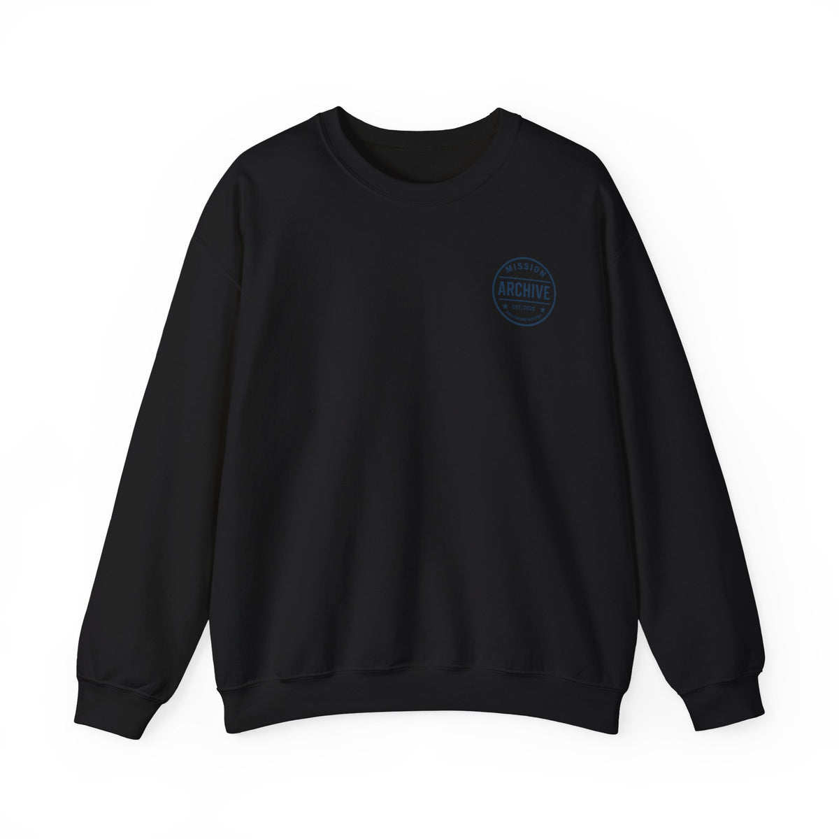 Archive Seal Crewneck Sweatshirt — Minimal Vintage Logo Pullover