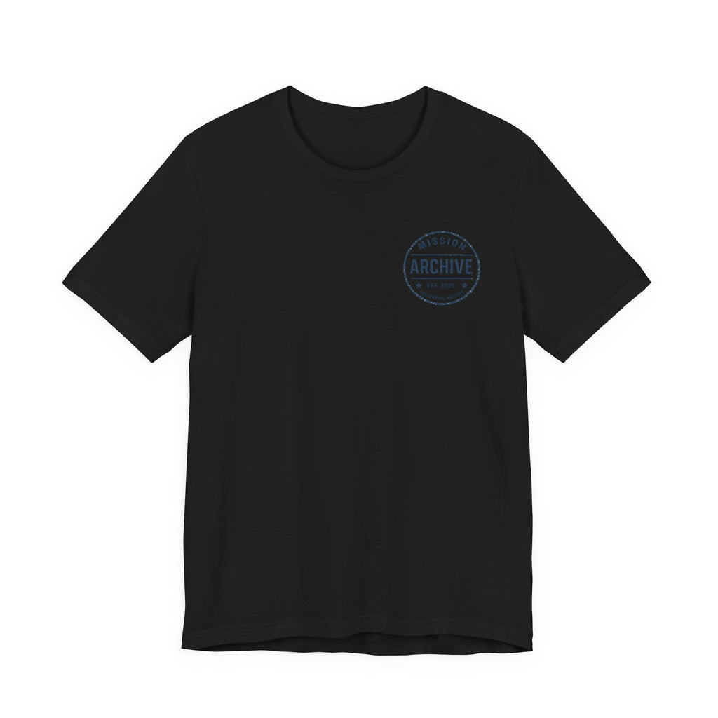 Archive Club Chest Logo T‑Shirt — Minimal Vintage Badge Tee