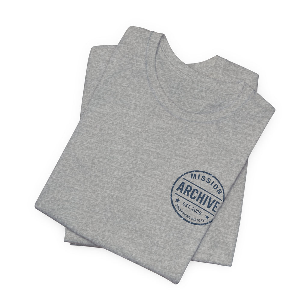 Archive Club Chest Logo T‑Shirt — Minimal Vintage Badge Tee